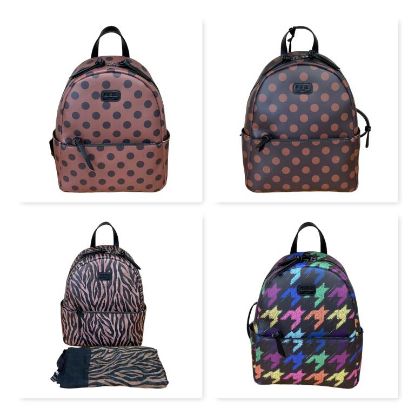 Immagine di PASH BAG Borsa donna ZAINO da spalla CHIUSO con ZIP sciarpa inclusa Multico ERIC