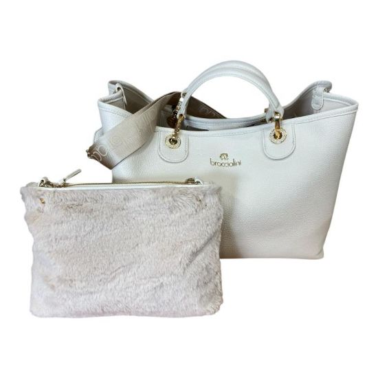 Immagine di BRACCIALINI Borsa MY BAG Shopper da braccio con tracolla e pochette beige B17950