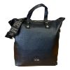 Immagine di MBRC borsa donna shopper Grande da braccio con tracolla / Made Italy NERO T194