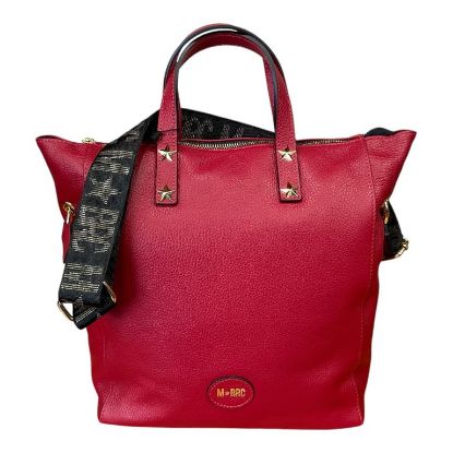 Immagine di MBRC borsa donna shopper Grande da braccio con tracolla / Made Italy ROSSO T194