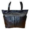 Immagine di MBRC Shopper da spalla in pelle di vitello / tasche esterne / Made in Italy T251