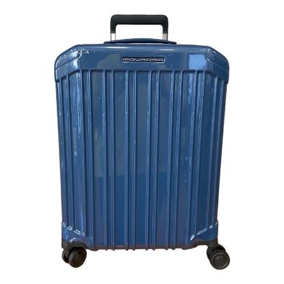 Immagine di PIQUADRO TROLLEY 4 RUOTE Piccolo CABIN SIZE bagaglio SLIM leggero BLU BV4425PQL