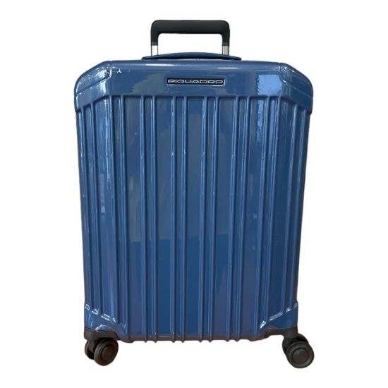 Immagine di PIQUADRO TROLLEY 4 RUOTE Piccolo CABIN SIZE bagaglio SLIM leggero BLU BV4425PQL