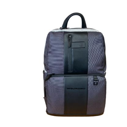 Immagine di PIQUADRO ZAINO MEDIO BACKPACK TESSUTO E PELLE tasca pc 14" + ipad grey CA3214BR2