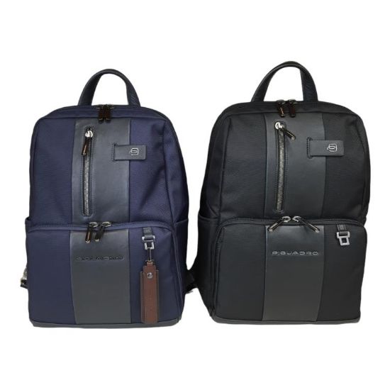 Immagine di PIQUADRO ZAINO MEDIO Professionale TESSUTO E PELLE tasca pc 14" + ipad CA3214BR2