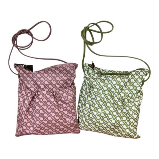 Immagine di GHERARDINI BORSA DONNA TRACOLLINA PIATTA CON TRACOLLA REGOLABILE Rosa/Verde 0231