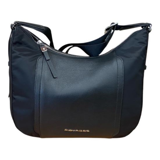 Immagine di PIQUADRO BORSA DONNA SACCA Grande da spalla Tessuto Tecnico e pelle TRACOLLA reg. TASCHE org. NERO BD6658W92T