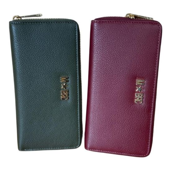 Immagine di MBRC PORTAFOGLI DONNA a 3 SCOMPARTI CHIUSO da ZIP 8 CARD Vera Pelle G623