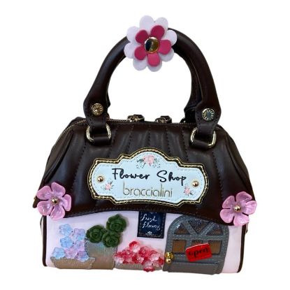 Immagine di BRACCIALINI SHAPE Borsa CASA Bauletto in pelle con tracolla regolabile B18677