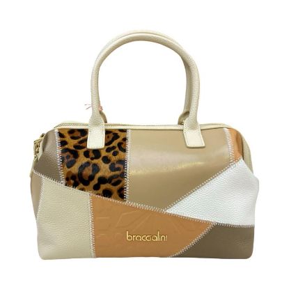 Immagine di BRACCIALINI Borsa donna in VERA PELLE Bauletto Medi da braccio + tracolla B19072