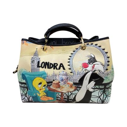 Immagine di BRACCIALINI Borsa Shopper da braccio con divisori Looney T GATTO SILVESTRO LT252
