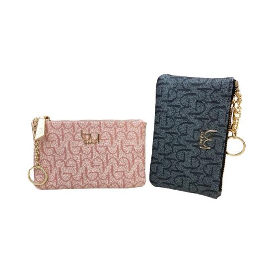 Immagine di BYBLOS PORTA CHIAVI E PORTA SPICCI A BUSTINA stampa siglata CHIUSO da ZIP 64A101