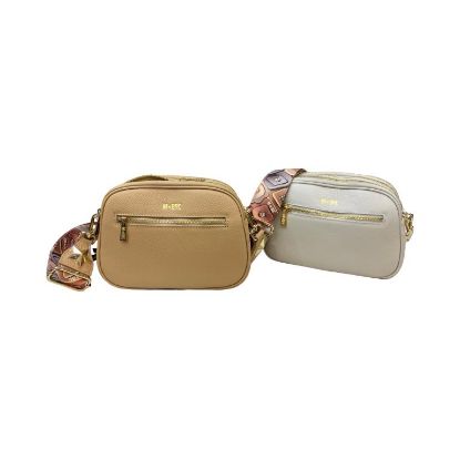 Immagine di MBRC Borsa donna Piccola tracollina da spalla 3 divisori / pelle Made Italy 118H