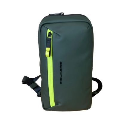 Immagine di PIQUADRO BORSELLO UOMO Monospalla TESSUTO GOMMATO resistente all'acqua TRACOLLA Regolab TASCHE ORGANIZZATE CA6466C2O