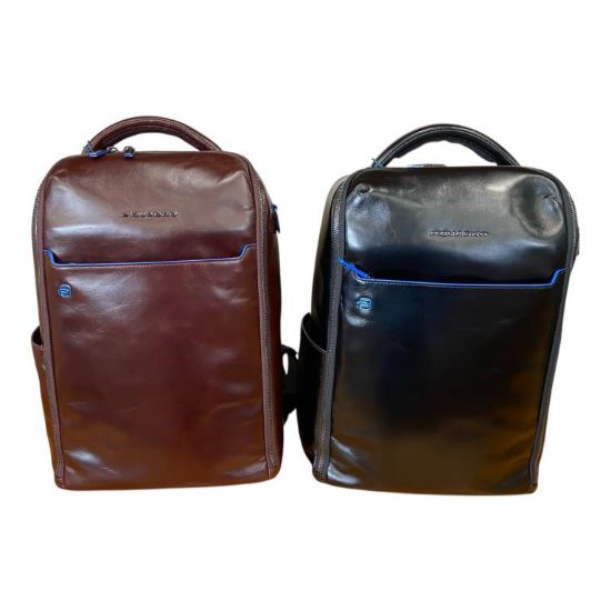 Immagine di PIQUADRO ZAINO Medio 14" in PELLE Tasca PC 14" e tablet Blu Square CA6591B2