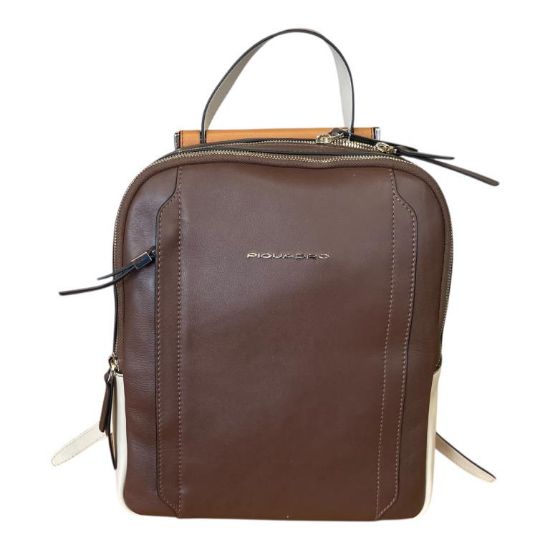 Immagine di PIQUADRO BORSA DONNA ZAINO Medio Professionale in pelle con 2 scomparti Marrone CA5566W92