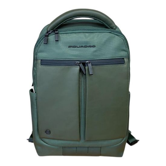 Immagine di PIQUADRO ZAINO Medio TESSUTO E PELLE tasca pc 14" + ipad Verde CA6620S136