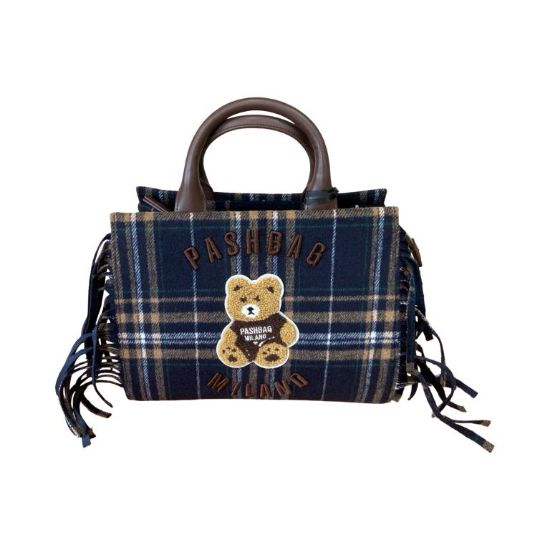 Immagine di PASH BAG Borsa donna Shopper FRANGE Media da braccio cn tracolla Blu MARGE