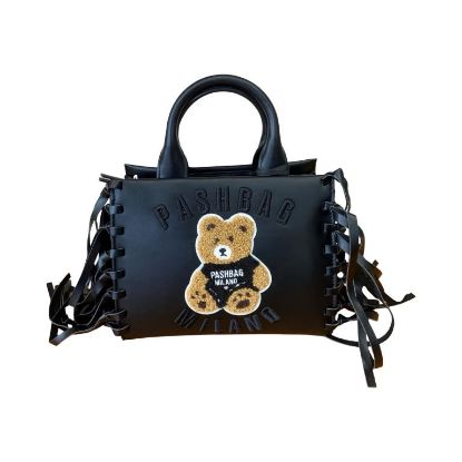 Immagine di PASH BAG Borsa donna Shopper Piccola FRANGE da braccio con tracolla Black MARGE