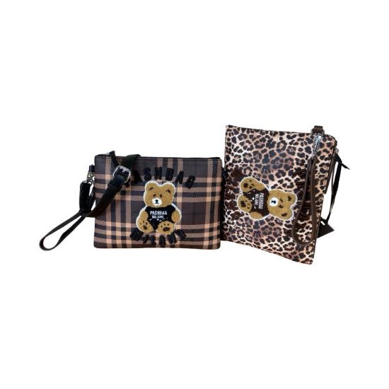 Immagine di PASH BAG BORSA DONNA CLUTCH POCHETTE PIATTA DA POLSO CON TRACOLLA applic SOPHIE