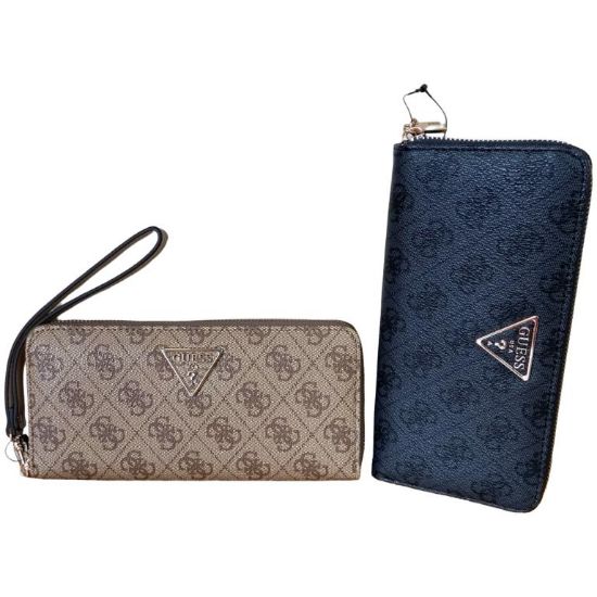 Immagine di GUESS PORTAFOGLI DONNA pochette da polso DIVISORI CHIUSO da ZIP 12 CARD SG59146