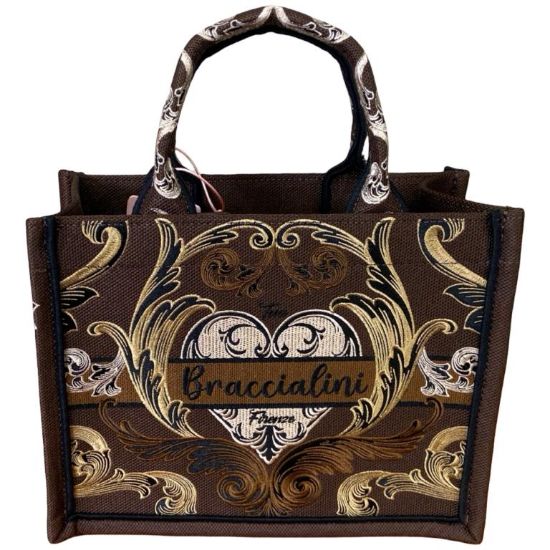 Immagine di BRACCIALINI Borsa Shopper Media da braccio con tracolla e pochette MARRON B19281