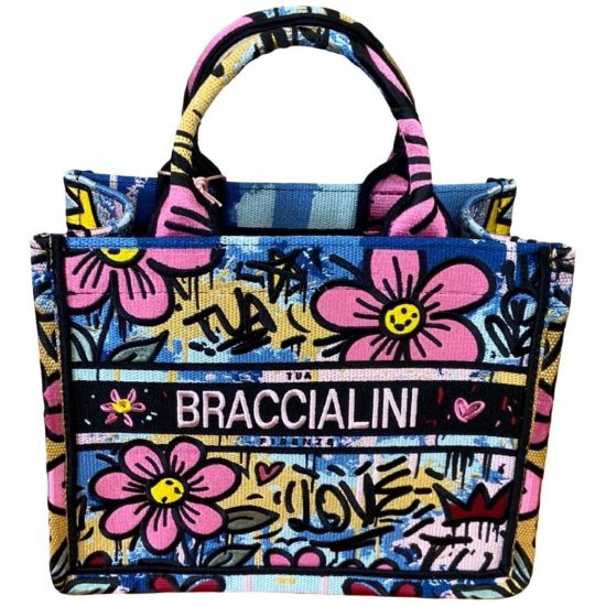 Immagine di BRACCIALINI Borsa Shopper Media da braccio con tracolla e pochette FIORI B19281