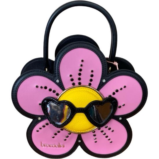 Immagine di BRACCIALINI Borsa a forma di FIORE Bauletto in pelle con tracolla regolab B19376