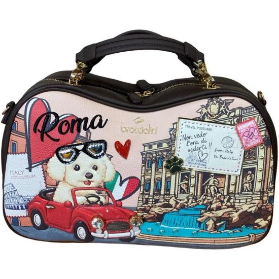 Immagine di BRACCIALINI Borsa Donna Shopper grande da spalla ROMA Love Dog pantheon B19163
