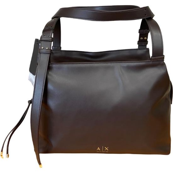 Immagine di ARMANI AX borsa donna shopper GRANDE a 2 manici da portare a spalla Marrone 2603
