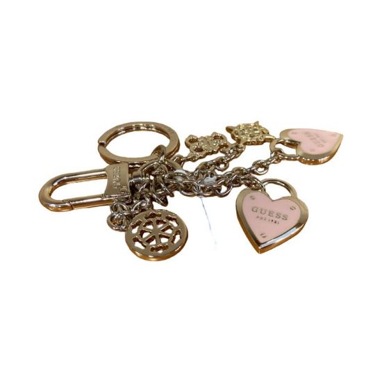 Immagine di GUESS PORTA CHIAVI KEYCHAIN ad anello CUORE love PORTAFORTUNA RW7589